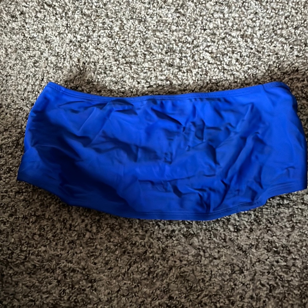 Royal blue tube, top swimsuit, bikini